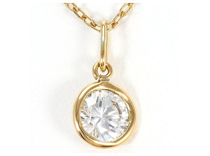 Autre Marque Collar de oro amarillo 18K con circonita Dorado
