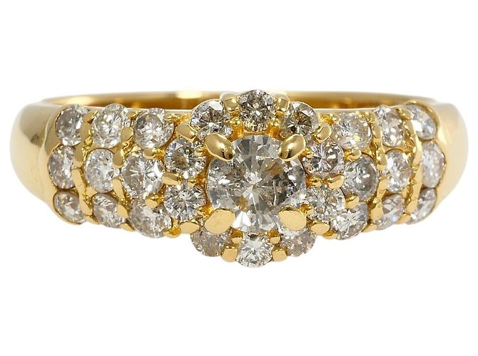 Autre Marque Ehering aus 18K Gelbgold mit Diamanten Golden