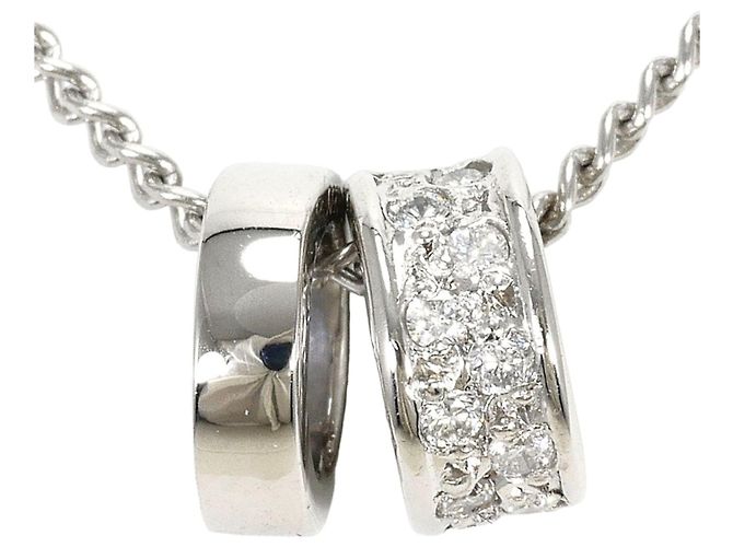 Autre Marque Platinhalskette mit Diamantanhänger