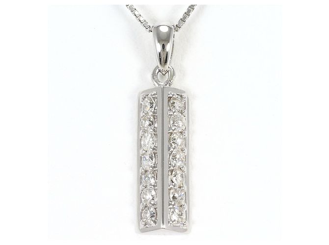 Autre Marque Platin-Diamant-Halskette