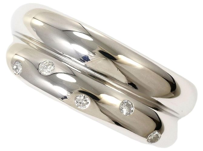 Autre Marque Anel aliança de platina com diamante