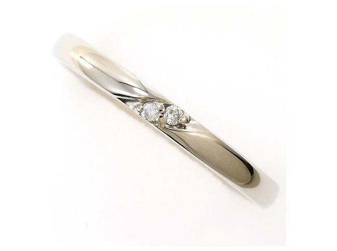 Autre Marque PT585 Platin-Bandring mit 0.01ct Diamant