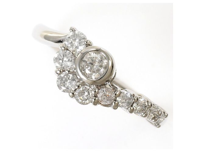 Autre Marque Platin-Ehering mit Diamant