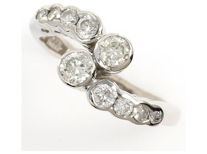 Autre Marque Bague alliance en platine PT900 avec diamant