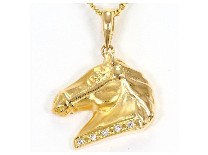 Autre Marque Collar de oro amarillo 18K con diamante Dorado