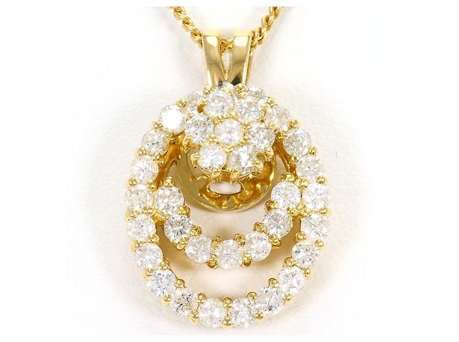 Autre Marque Collar de oro amarillo 18K con diamante Dorado