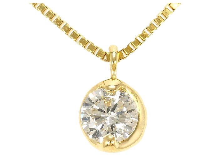 Autre Marque Collar de oro amarillo 18K con diamante Dorado