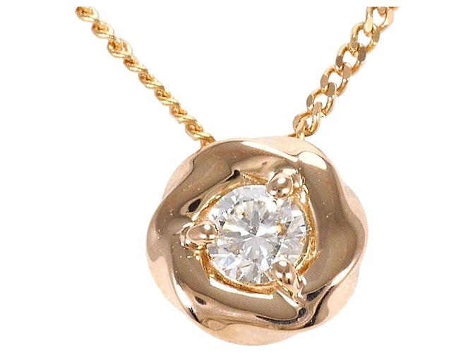 Autre Marque Collar de oro rosa de 18K con diamante Dorado