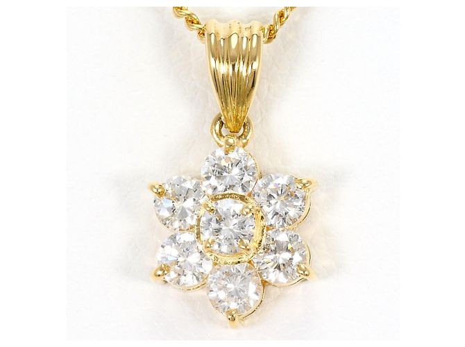 Autre Marque Collar de oro amarillo 18K con diamantes Dorado