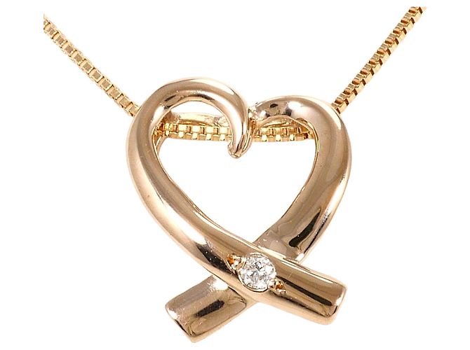 Autre Marque Colar de Ouro Rosa 18K e Diamantes Dourado