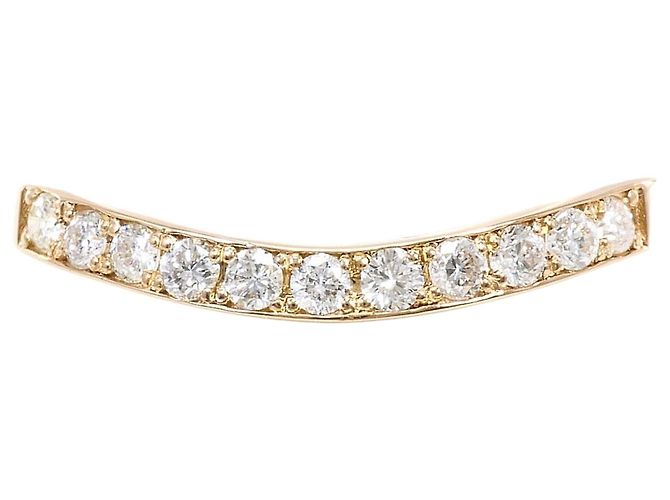 Autre Marque Anel aliança em ouro rosa 18K com diamante