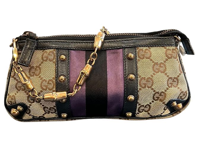 Clutch Gucci GG Canvas Web Studded