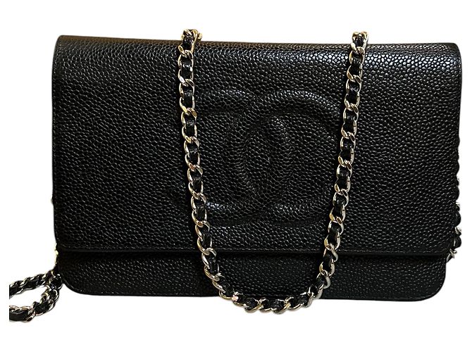 2014 Chanel CC Caviar Wallet on Chain Bag