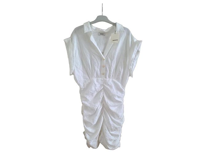 Vestido blanco Sandro Romy con volantes