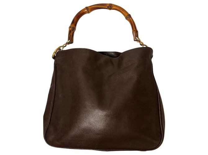 Bolsa Hobo Gucci Bamboo de couro castanho Marrom