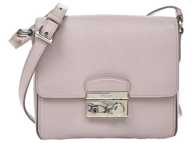 Prada Sound Flap Embroidered Saffiano Medium Rosa