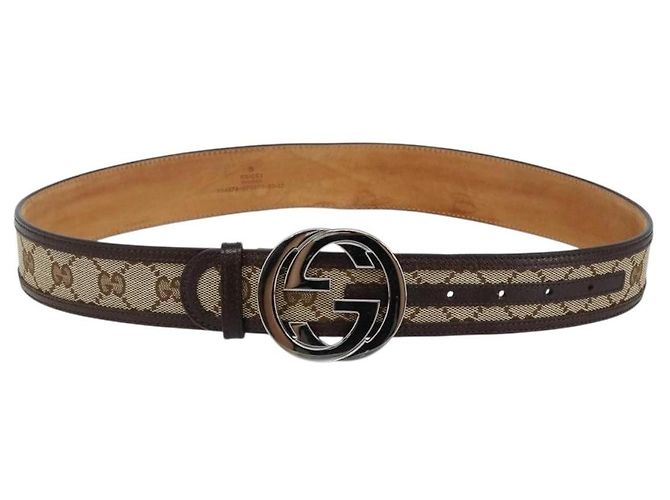 Gucci Interlocking G Gürtel GG Canvas Wide Beige