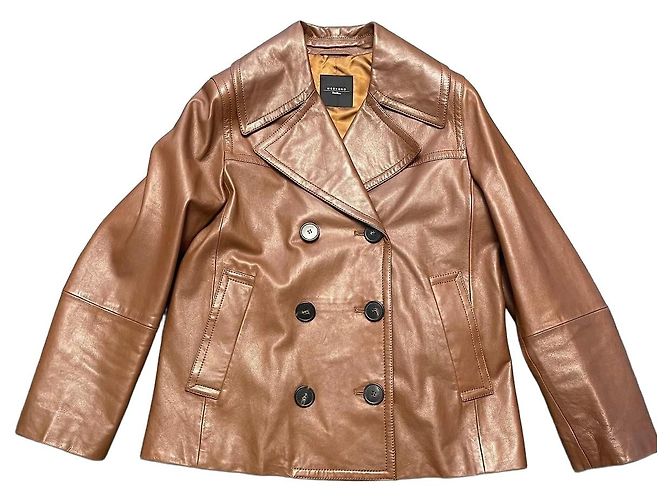Weekend Max Mara doppelreihige Lederjacke in Cognac