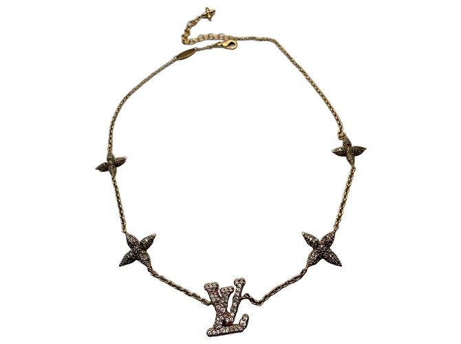 Collana Louis Vuitton LV & Fleurs in Cristalli D'oro