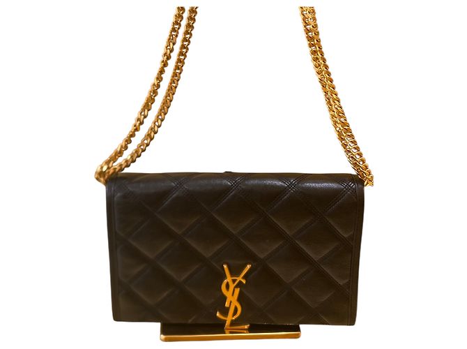 Autre Marque Saint Laurent Becky Chain Quilted Leather Noir