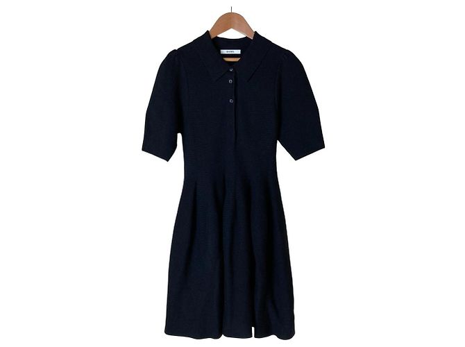 Autre Marque Snidel Rippstrick-Kleid Schwarz
