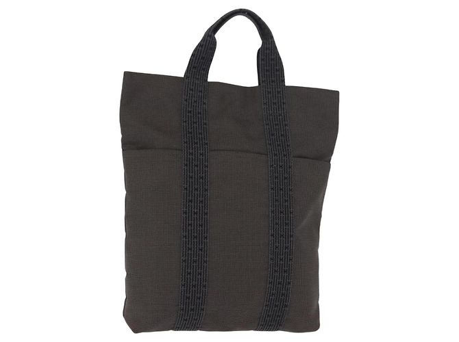 Hermès HERMES Her Line Kabas Tote Bag Canvas Gray Silver