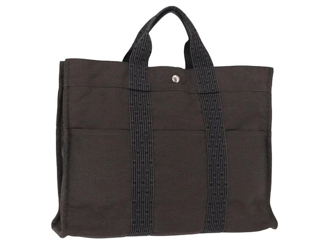 Hermès HERMES Her Line MM Hand Bag Canvas Gray