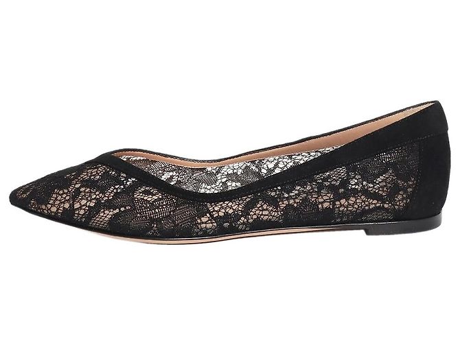 Gianvito Rossi Bailarinas de encaje negro - size EU 37