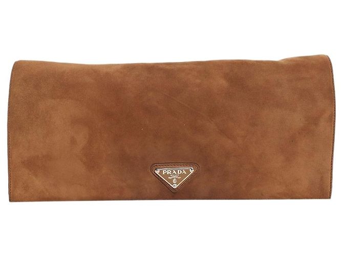 Prada Pochette vintage en daim marron