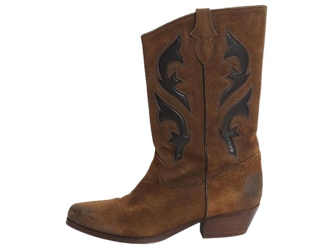 Ba&Sh Bottes Curtis en daim marron - size EU 38