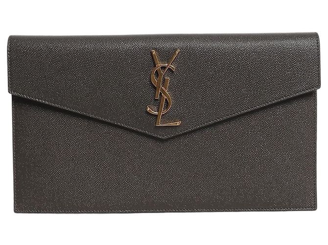 Autre Marque Uptown Clutch-Tasche aus grauem Leder