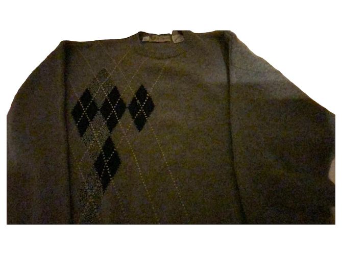 Jersey Gucci de cachemira gris con rombos Negro