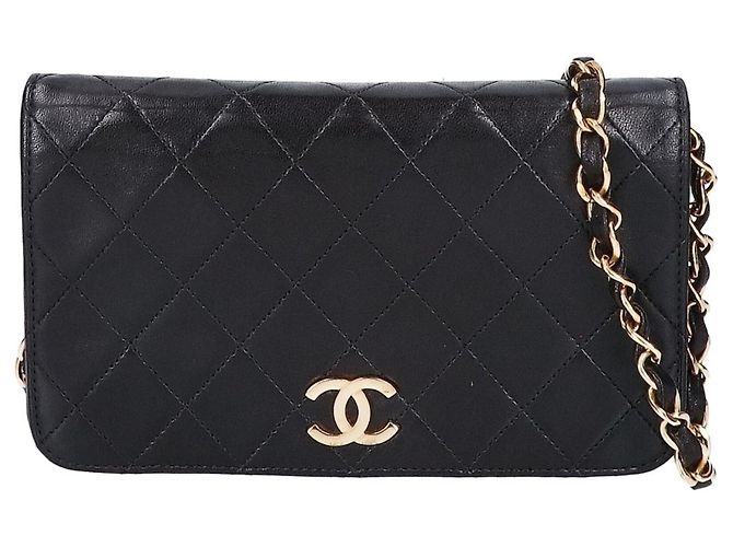 Bolsa de Ombro Chanel Mini Matelassé com Corrente Preto
