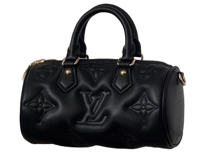Louis Vuitton Papillon BB em couro Bubblegram preto
