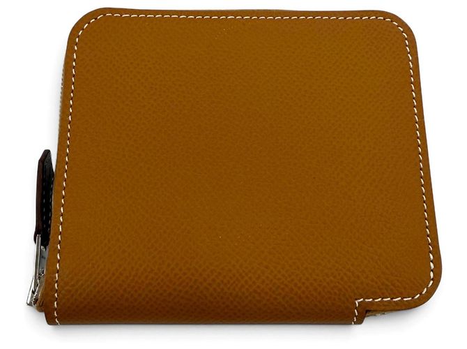 Hermès HERMES Azap Compact Coin Case Doré
