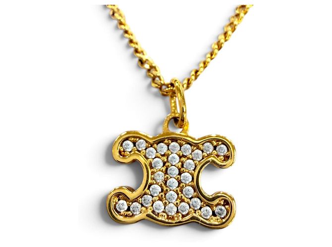 Céline Collana Triomphe con strass CELINE D'oro