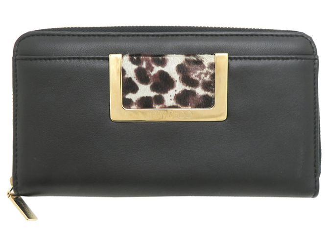 Jimmy Choo Black Leather Long Wallet