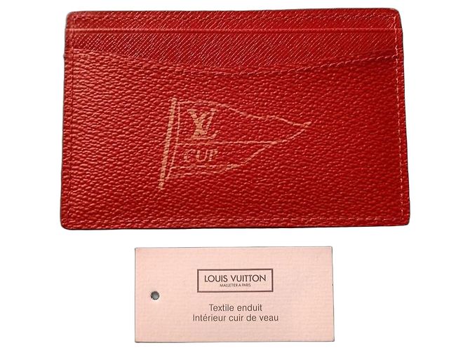Louis Vuitton America's Cup Kartenetui Rotes Leder