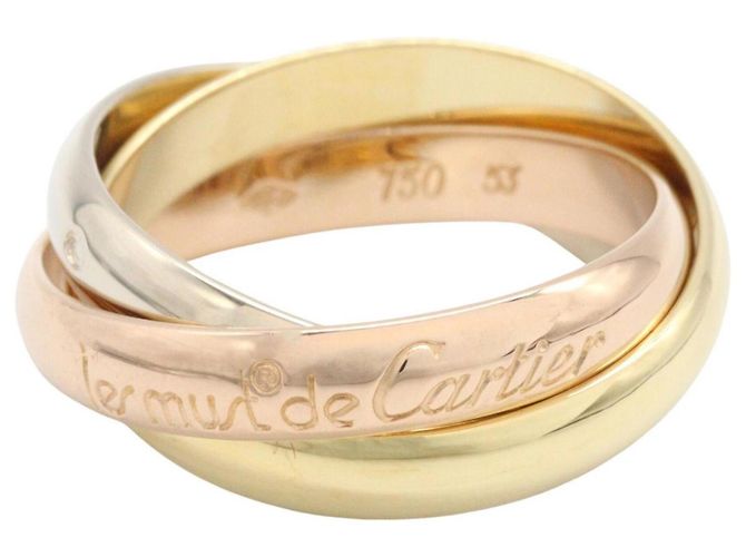 Anillo Cartier Trinity en oro amarillo blanco y rosa Plata Dorado