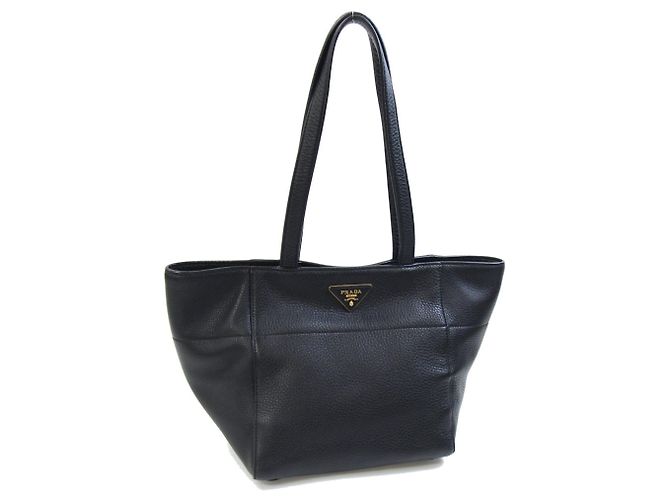 Prada Black Vitello Daino Tote Bag
