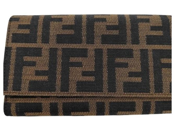 Fendi Zucca Pattern Tri-Fold Geldbörse Braun