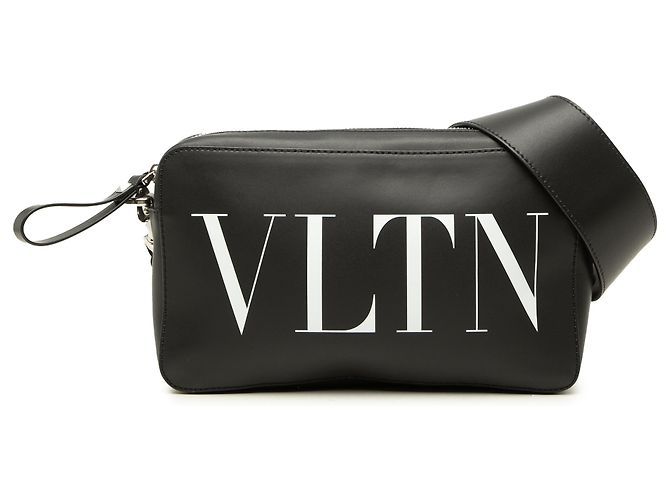 Borsa a tracolla VLTN in pelle nera Valentino Nero