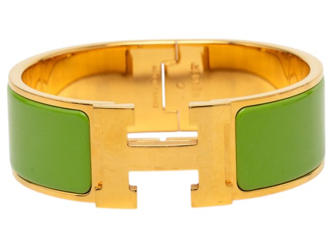 Bracelete Hermès Clic Clac H PM em esmalte largo verde