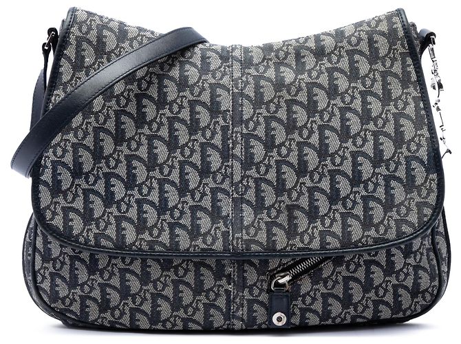 Sac messager Dior Blue Diorissimo Trotter Canvas Bleu Bleu Marine
