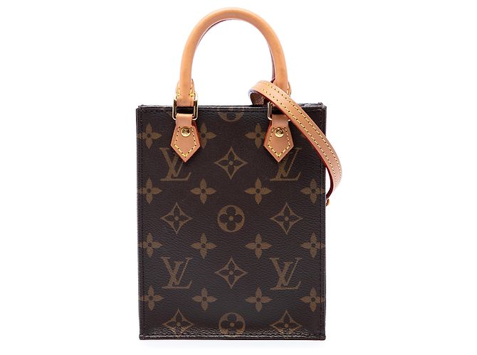 Louis Vuitton Brown Monogram Petit Sac Plat Marrom