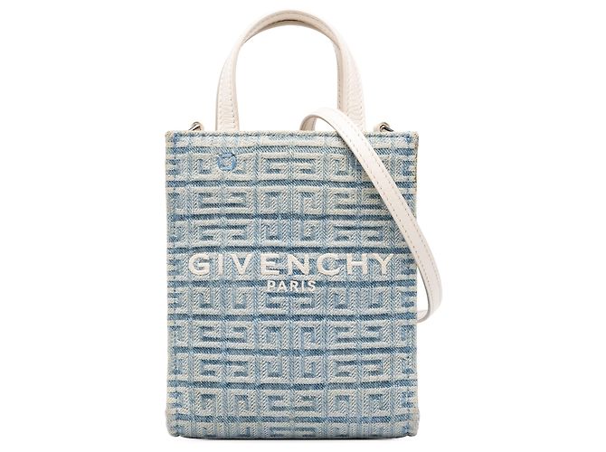 Givenchy Blue Mini Denim Vertical G Tote Azul