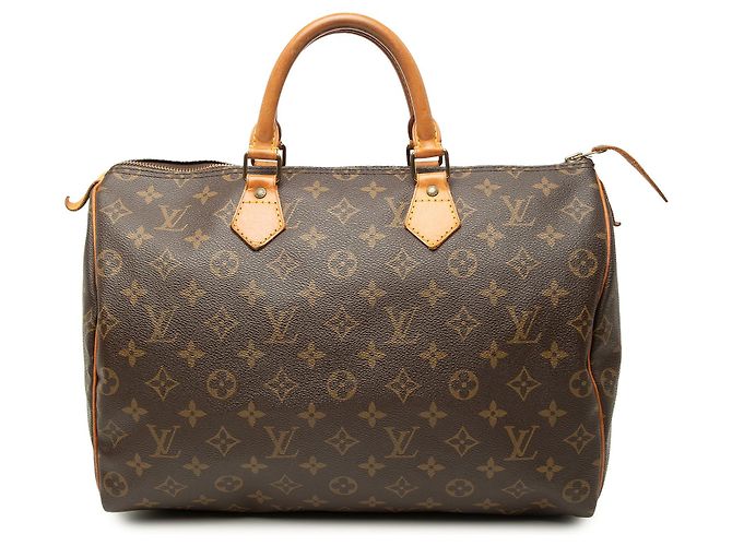 Louis Vuitton Brown Monogram Speedy 35 Marrom
