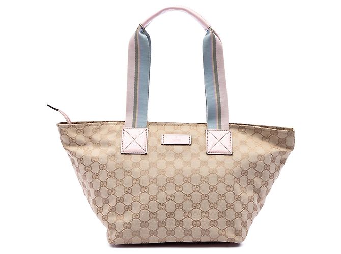 Gucci Beige GG Canvas Web Tote
