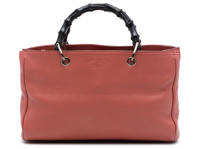 Borsa Gucci Bamboo Shopper Medium in pelle di vitello rosa