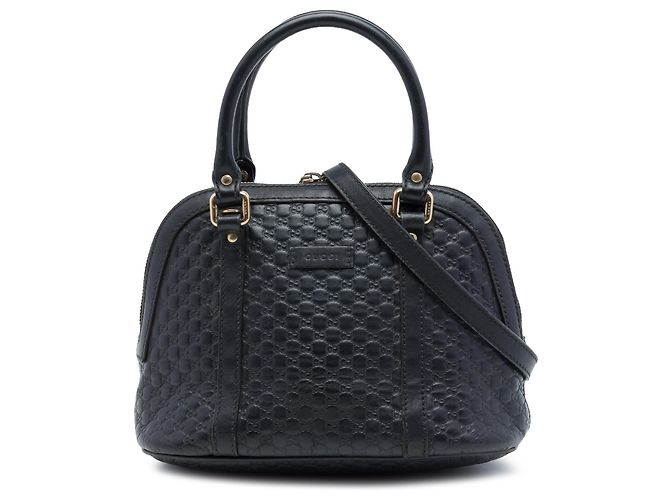Bolsa Dome Mini Microguccissima Gucci Preta Preto